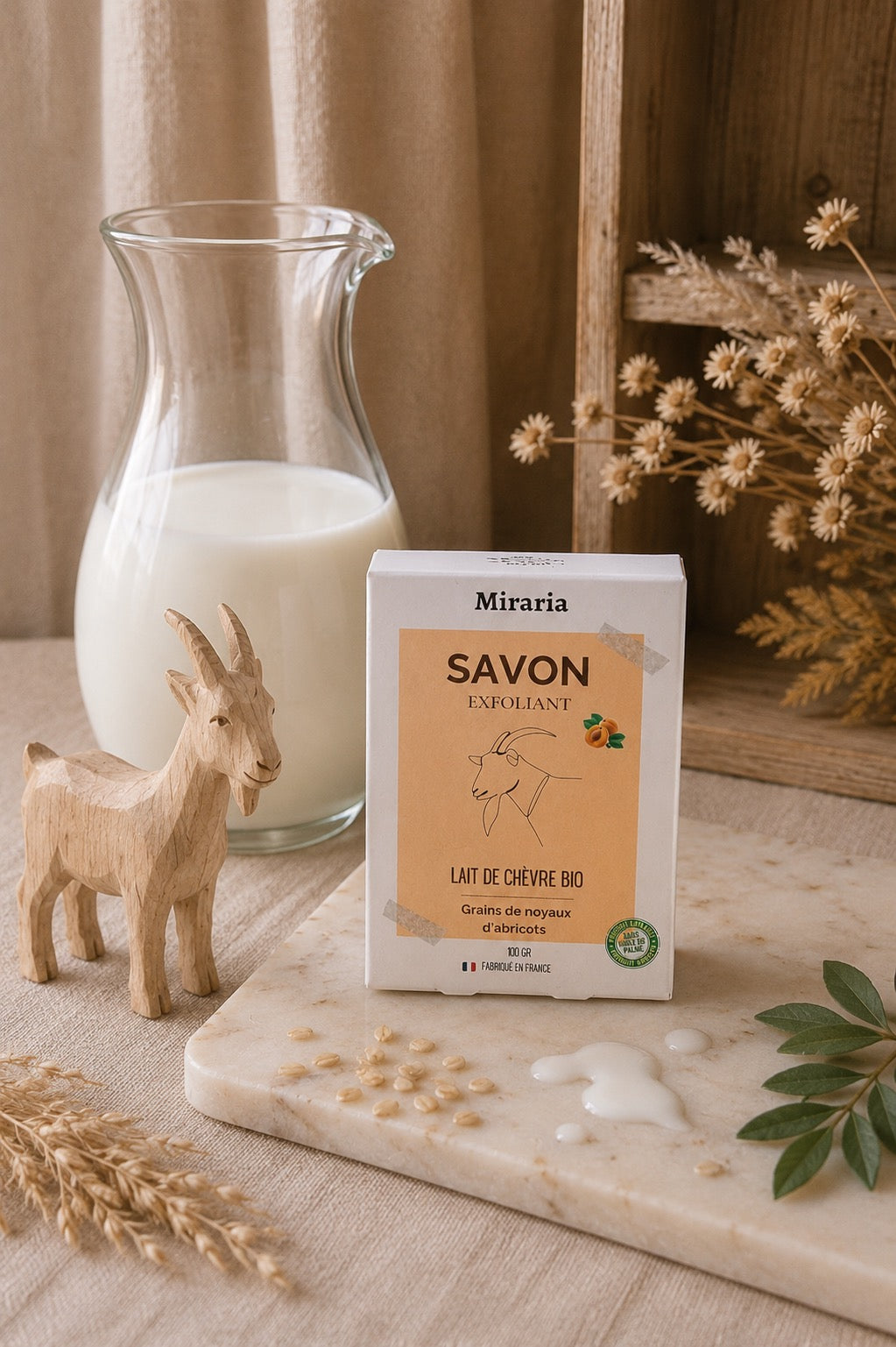 Savon exfoliant - Lait de chèvre BIO
