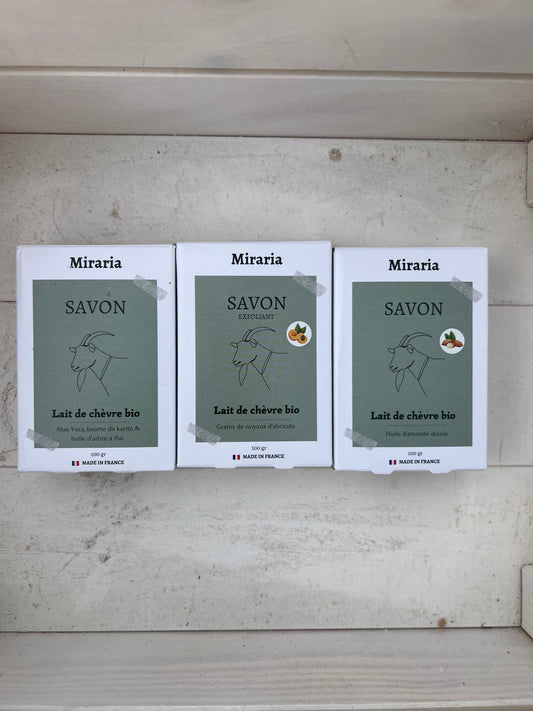 savons / masques au lait de chèvre bio pour peaux amnésiques et sensibles