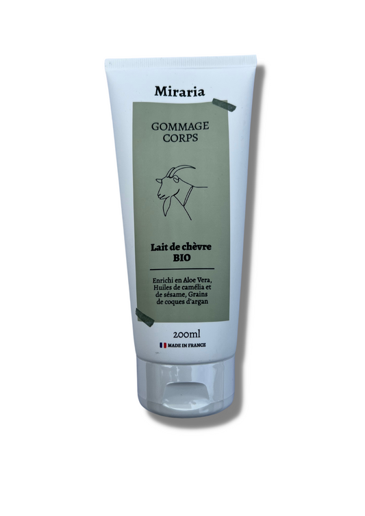 Gommage pour le corps au lait de chèvre bio aux coques d'argan naturel made in france