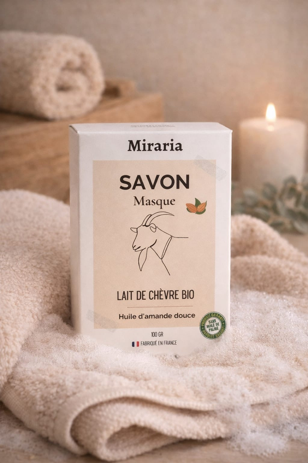 Le savon masque Miraria au lait de chèvre : un soin complet pour une peau nette et apaisée