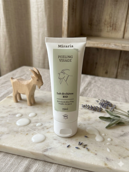 Peeling visage - Lait de chèvre BIO et poudre de nacre