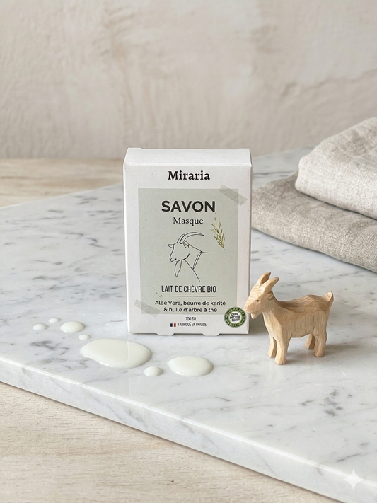 Savon / masque au lait de chèvre BIO et à l'huile d'arbre à thé