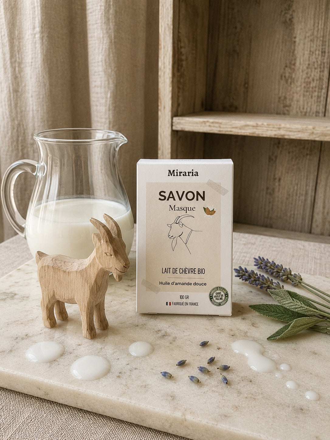 Savon masque nourrissant - Lait de chèvre BIO & Huile d'amande douce